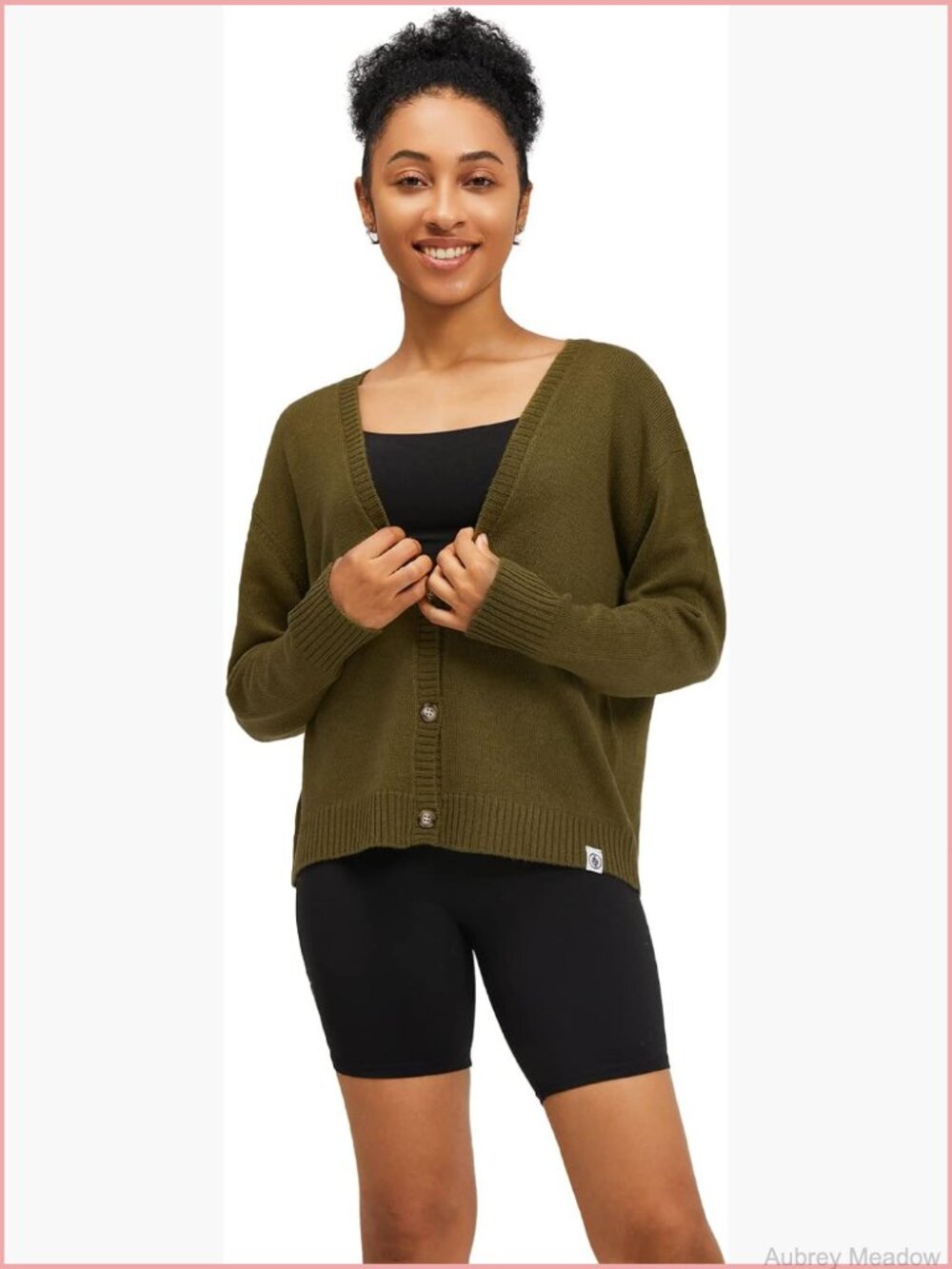 Polylana Cashmere V Neck Oversized Cardigan Sweater Long Sleeve